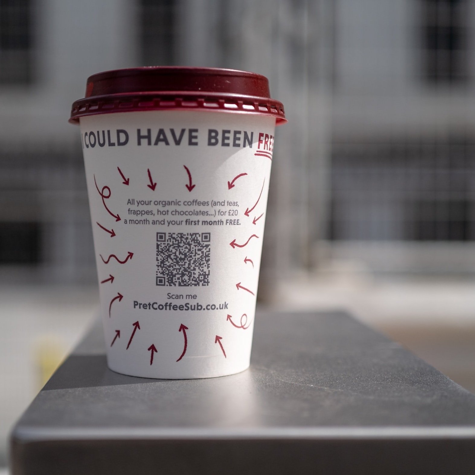 Pret A Manger subscription coffee cup